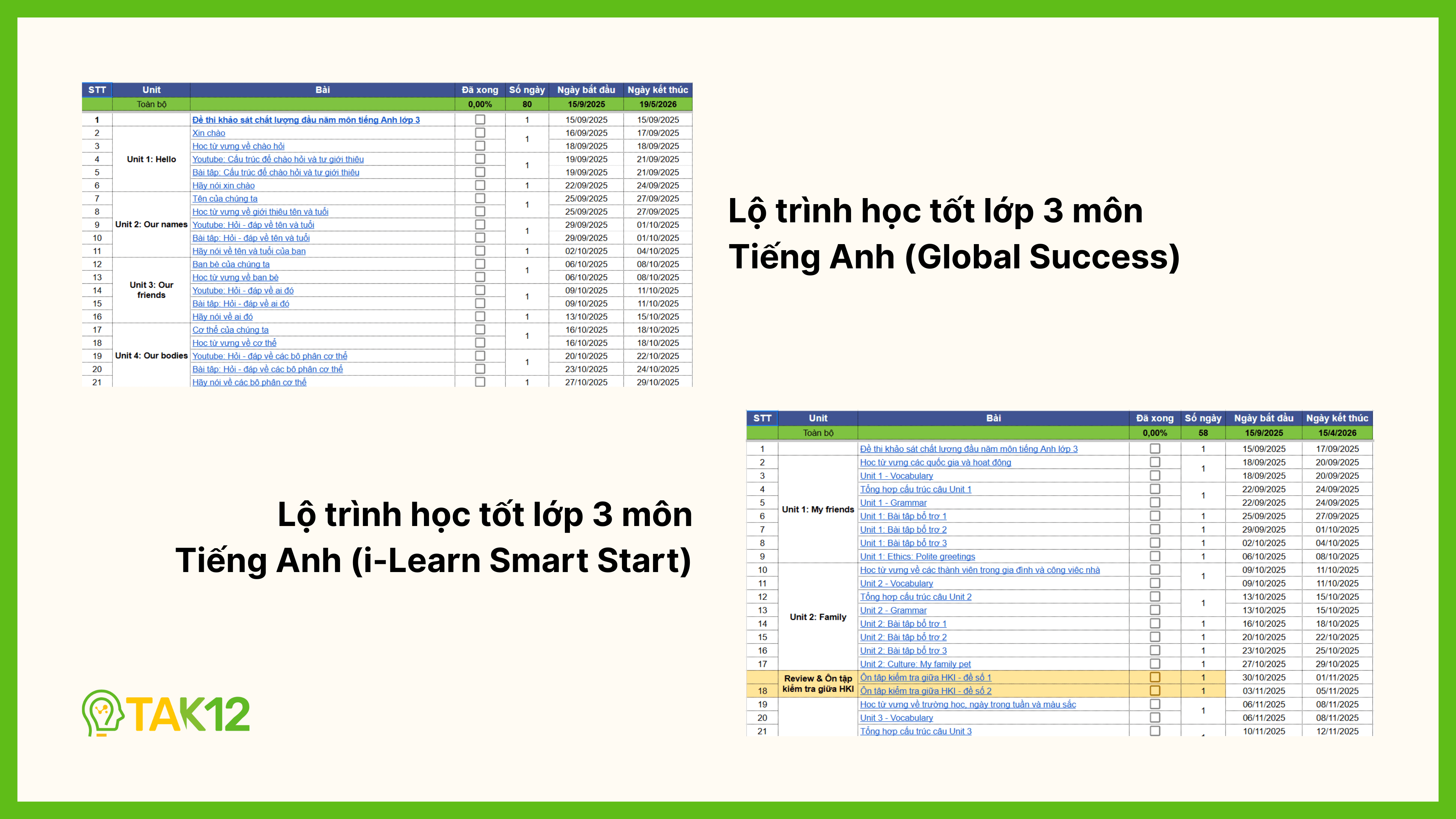 Lộ trình học tốt lớp 4 môn Tiếng Anh